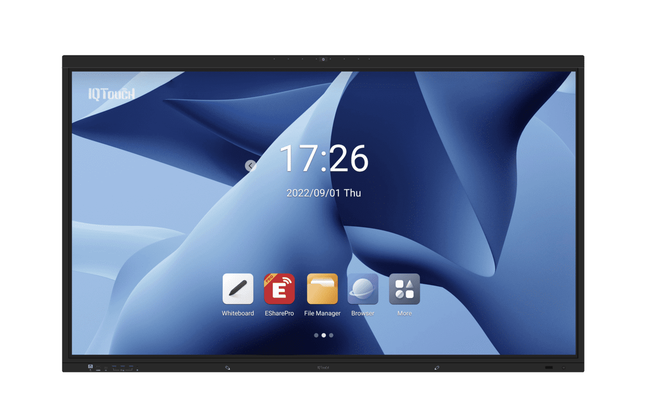 IQTouch display with blue background and app icons